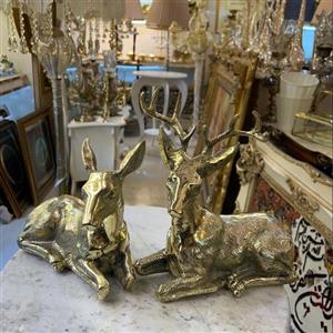 مجسمه برنجی  دکوری برنجی اهو برنجی