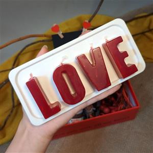 ست شمع لاو به همراه سینی بتنی در رنگبندی دلخواه مشتری