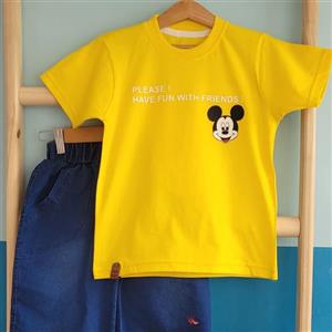تیشرت شلوارک پسرانه پنبه سوپر طرح میکی موس سایز 40 تا 55 (  )