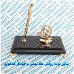 تندیس نماد بهمن ماه با روکش طلای 24عیار و خودکار گلدفویل