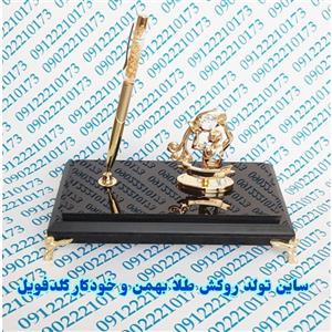 تندیس نماد بهمن ماه با روکش طلای 24عیار و خودکار گلدفویل 