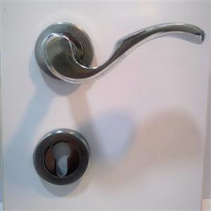 دستگیره درب چوبی رزت (دو تیکه )مدل 105 کروم براق