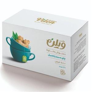دمنوش گیاهی چای سبز، زنجبیل (20 عددی)