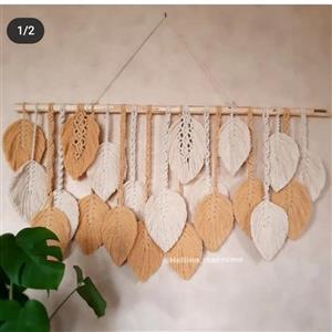 دیوار کوب مکرومه طرح برگ