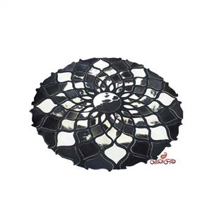 فرش گرد پوست و چرم کد 2234 سایز 1*1 متری