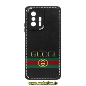 قاب گوشی Mi 11T - Mi 11T Pro شیائومی سیلیکونی ژله ای طرح گوچی GUCCI محافظ لنز دار مشکی کد 285