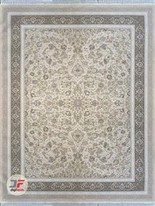 فرش کلاسیک 1200 شانه گل برجسته زمینه کرم طرح گلریز