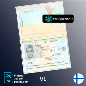 فایل لایه باز پاسپورت کشور فنلاند
