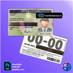 گواهینامه رانندگی کشور استرالیا Australia driving licence psd