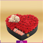 Heart box of flower and bears (طرح بین الملل کلاسیک)