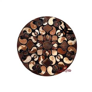 فرش گرد پوست و چرم کد 2320 سایز 1*1 متری