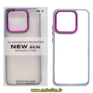 قاب گوشی Redmi 10C - Poco C40 شیائومی نیو اسکین NEW SKIN اورجینال متال کیس Metal طرح پشت طلق شفاف دور سیلیکونی یاسی کد 98