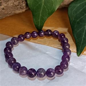 دستبند سنگ طبیعی آمیتیست برزیل (ارغوانی تیره ) اصل با کیفیت درجه یک و بند کشی  و امکان تبدیل به گره کشویی