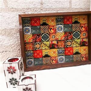 سینی چوبی رزینی با طرح های سنتی بسیار جذاب و زیبا