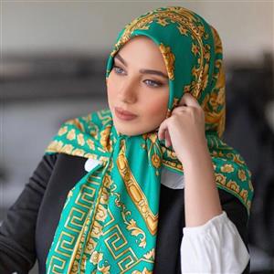 روسری ابریشم توییل (0153) طرح ورساچه دست دوز