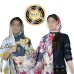 روسری نخی کلاسیک دور  دوزی شده و ظریف قواره یک متر  محصول تکوتوک در باسلام