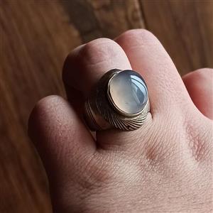 انگشتر نقره عقیق کبود یمنی اصل درجه یک زیبا .. .