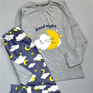 بلوز شلوار دخترانه طرح ماه 9 تا 14 سال