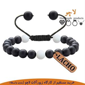 دستبند گره ای زنانه برند لاچو طرح سیاه و سفید کد D-G3