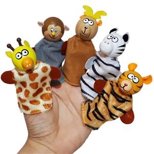 پک 5 عددی عروسک انگشتی حیوانات.