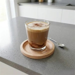 زیرلیوانی چوبی آمیتیس طرح ساده دایره ای