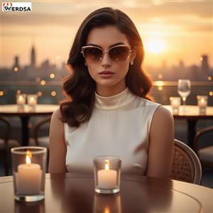 عینک آفتابی زنانه ومردانه مارک دیور (شیشه مشکی فریم طلایی)