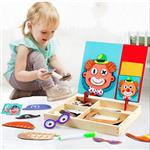 جعبه چوبی خلاقیت مگنتی و تخته نقاشی کودک چند کاربردی اورجینال از 1 سالگی به بعد