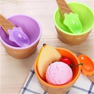 بستنی خوری فانتزی رنگی بسته 2 عددی