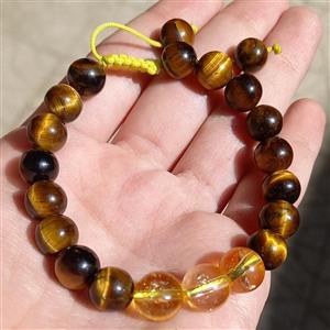 دستبند سیترین و چشم ببر طبیعی با کیفیت فوقالعاده  دستبند شجاعت و ثروت