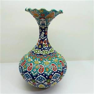 گلدان  سی سانتی میناکاری سفالی 