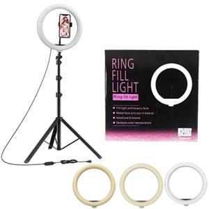 رینگ لایت مدل HX-260سایز 26 سانتی متر به همراه سه پایه با ارتفاع 2 متری