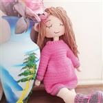 عروسک دستبافت طرح دختر شبنم  بسیار زیبا و با کیفیت