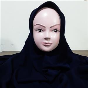 مقنعه کرپ به رنگ سرمه ای تیره در سایز 90