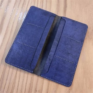 کیف پول سایز بزرگ زنانه و مردانه چرم طبیعی دست دوز