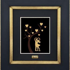 تابلو درخت عشق با ورقه 24عیار طلا
