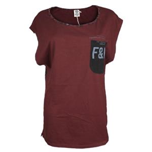 بلوز زنانه  فرانکلین مارشال مدل جرزی پلنگی کد 02 Franklin Marshall Tshirt Jersey Short Bordeaux for woman