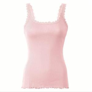 تاپ کبریتی یقه گیپور زنانه برند آلمانی esmara سایز S اسمارا رنگ صورتی روشن یقه گیپور