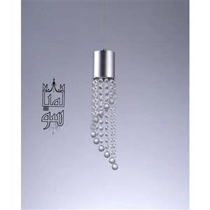 لوستر تک شعله رنگ مات با کریستال دانه و گوی