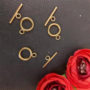 قفل تی استیل طلایی ساعتی دانه ای