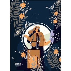 دفتر 100 برگ جلد سخت سیمی طرح کلاسیک