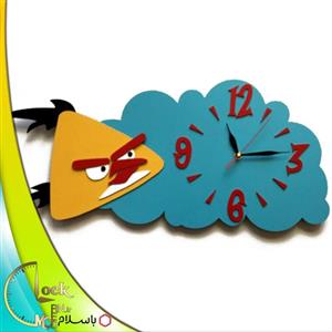 ساعت دیواری پرندگان خشمگین (زرد سرعتی ) کد 508