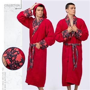 حوله پالتویی آتنا یقه ترک سایز 125 رنگ زرشکی