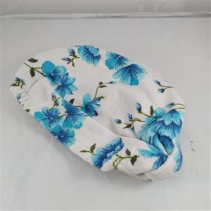 کلاه حوله ای طرح کویین گل‌های آبی