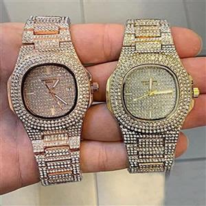 ساعت زنانه و مردانه پتک فیلیپ سایز اسپرت بند استیل نگین دار Patek Philippe