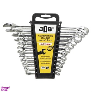 آچار یکسر تخت و یکسر رینگی جاب مدل  MM 622 مجموعه 12 عددی