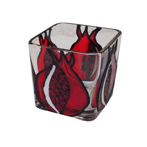جا شمعی شیشه ای مدل ویترای طرح انار کد 0021