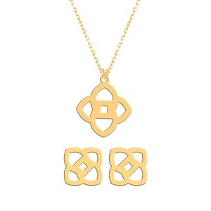 نیم ست طلا 18 عیار زنانه فرشته مدل اسلیمی WHSLZ-000004