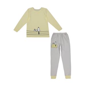 ست تی شرت آستین بلند و شلوار دخترانه ناربن مدل 1521428-19 Narbon Long Sleeve T-Shirt And Pants Set For Girls 