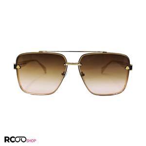 عینک آفتابی میباخ با فریم طلایی و مربعی و لنز قهوه ای تیره مدل BPS620
