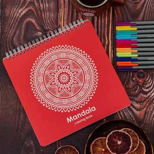 دفتر رنگ آمیزی بزرگسالان قرمز